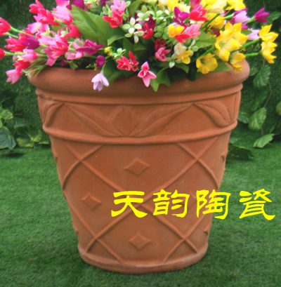 红陶花盆，红土花盆，陶花盆，陶罐，陶缸，方花盆T771,T772,T773-图2