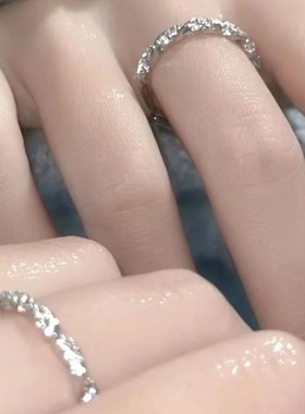 铜合金戒指 缠绕爱河碎钻戒指女小众设计高级感指环可调节均码