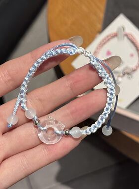 新中式本命年果冻猫咪平安扣手绳