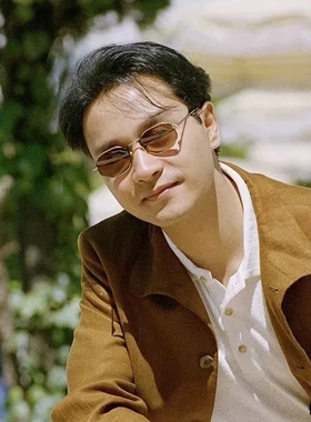 张国荣同款复古茶色墨镜男高级感痞帅金属多边形窄框太阳眼镜小框