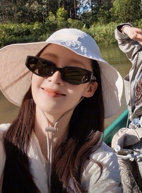 花儿与少年李沁同款猫眼黑色墨镜女夏季度假遮阳防紫外线太阳眼镜