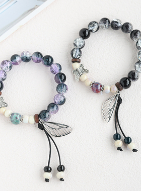 甜美琉璃珠子瓷珠编织手绳女景德镇陶瓷手链学生闺蜜手串简约百搭