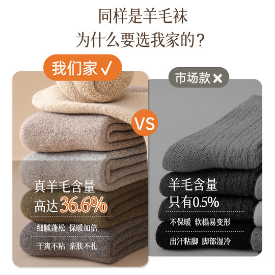 Niqing warm men's wool plus fleece mid-calf socks great deal