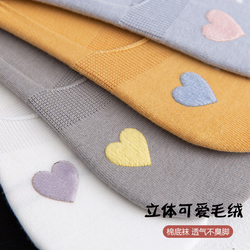 夏季纯棉硅胶防滑不掉跟浅口女船袜 妮轻船袜