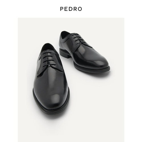 PEDRO轻便皮鞋新款男士商务牛皮系带德比鞋新郎婚鞋PM1-46600150 - 图3