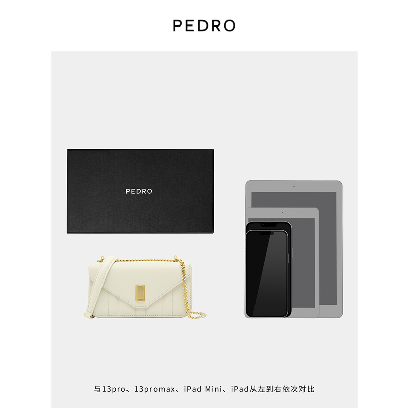 PEDRO小牛皮链条包迷你手机包女金属饰斜挎包小方包PW4-65940028