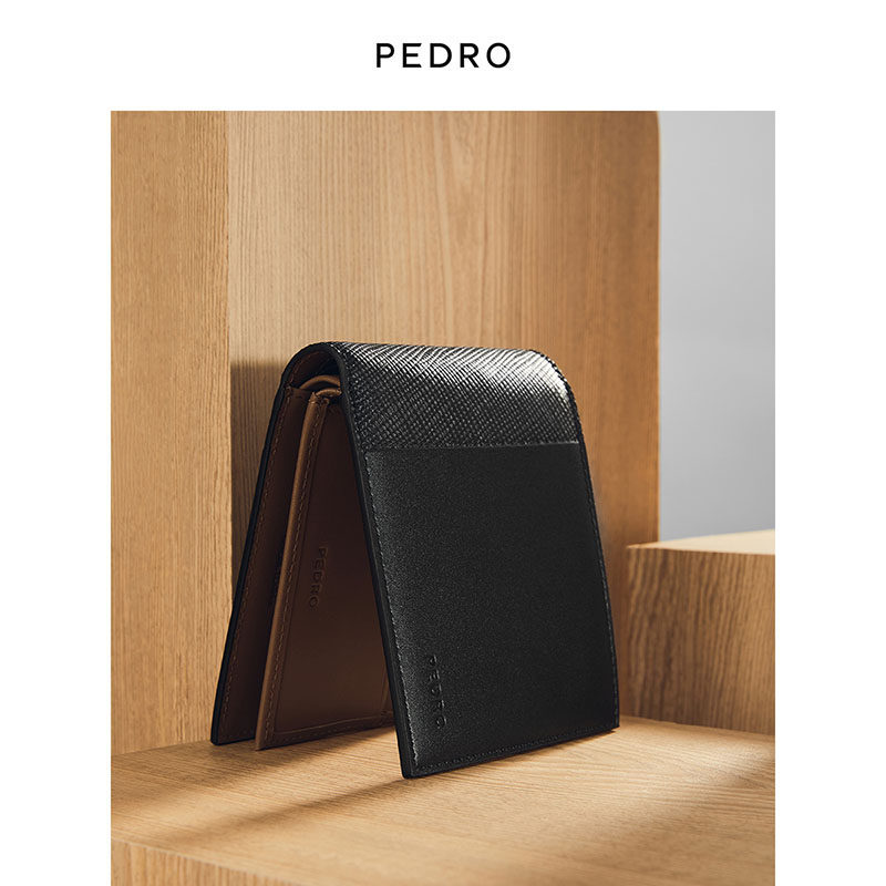 pedro男士多卡位短钱包小牛皮钱包 PEDRO钱包