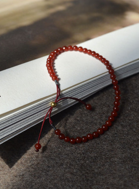 红玛瑙手链国风编织简约手绳女