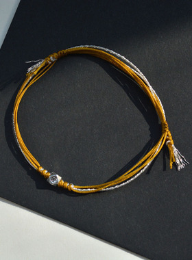 夏日多巴胺法式治愈情侣纯银手链