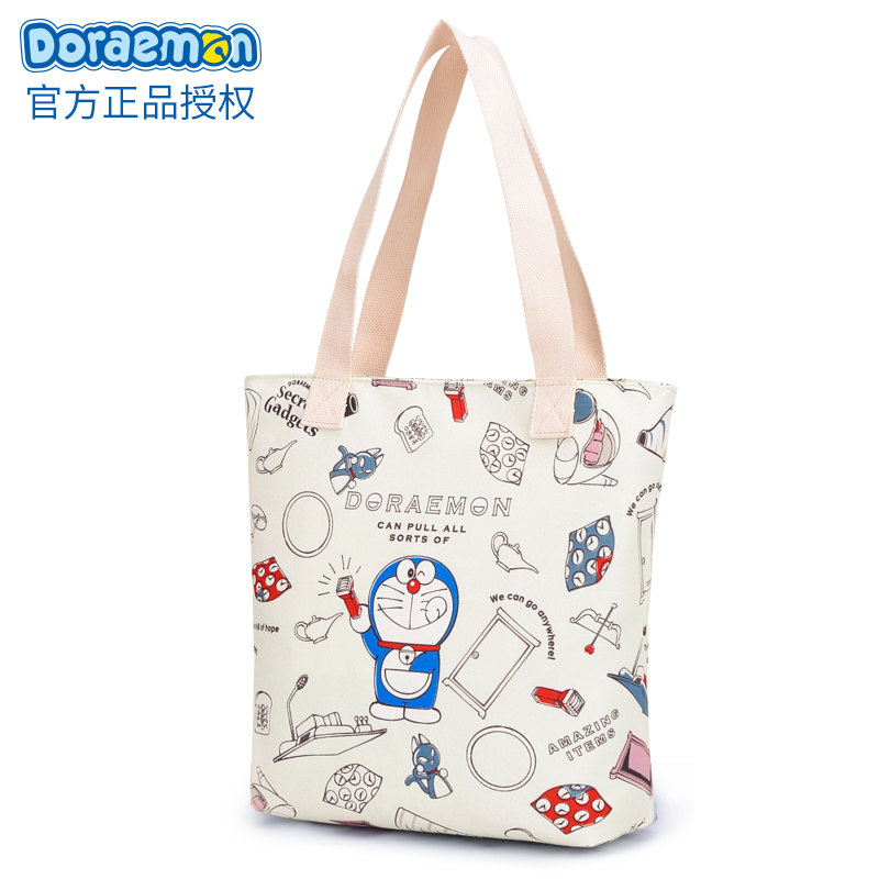 哆啦a梦女手提大容量帆布袋帆布包 心之约女士包袋