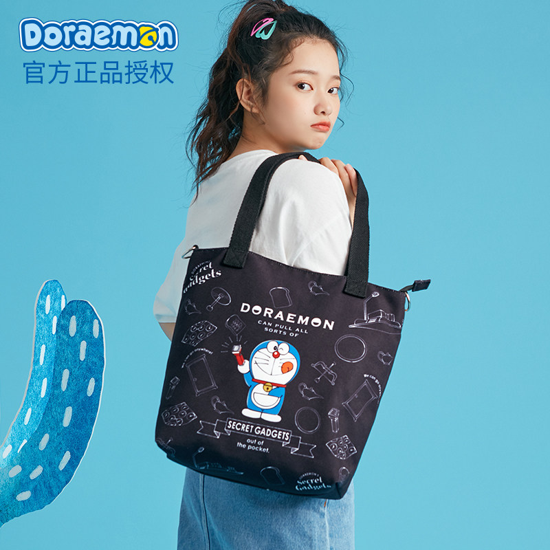 哆啦a梦女手提大容量帆布袋帆布包 心之约女士包袋