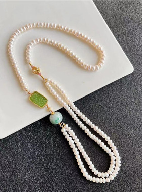 古典新中式典雅国风大自然气质饰品项链锁骨女富贵感珍珠新款