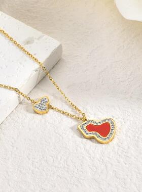 2025蛇年新款轻奢小众葫芦项链女