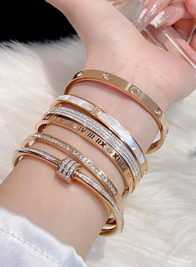 抖音爆款百搭钛钢手镯女友礼物