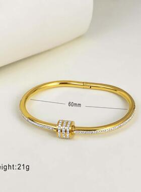 2025年新款小蛮腰镶钻钛钢手镯