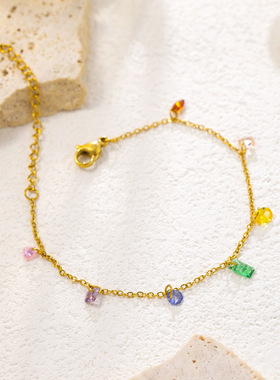 多巴胺小众个性轻奢彩色水晶项链