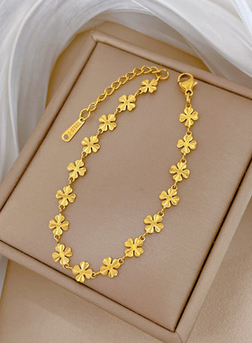 跨境爆款四叶草钛钢手链女不掉色