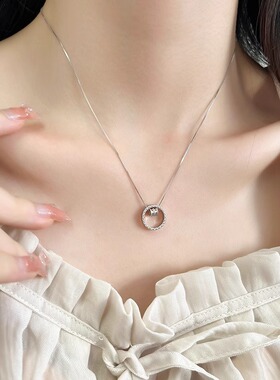抖音同款新款小蛮腰圆环项链轻奢