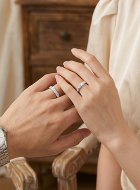 熔岩之恋情侣对戒指男s925纯银