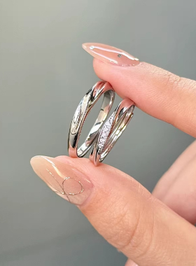 【共度爱河】情侣戒指足银999小众设计款高级感对戒礼物送男女友