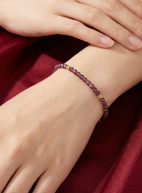 花火酒红串珠手链轻奢复古百搭