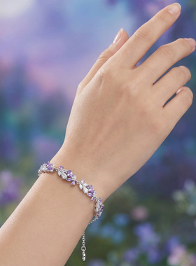 紫藤花微笑s925银手链女轻奢小众