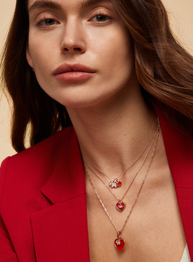 杭潮纯银爱心小狗锁骨项链女款