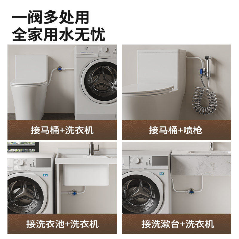 九牧卫浴球阀一进二出三通一分二大流量双头出水角阀开关分水阀门,淘宝优惠券,粉丝福利购,淘宝优惠卷