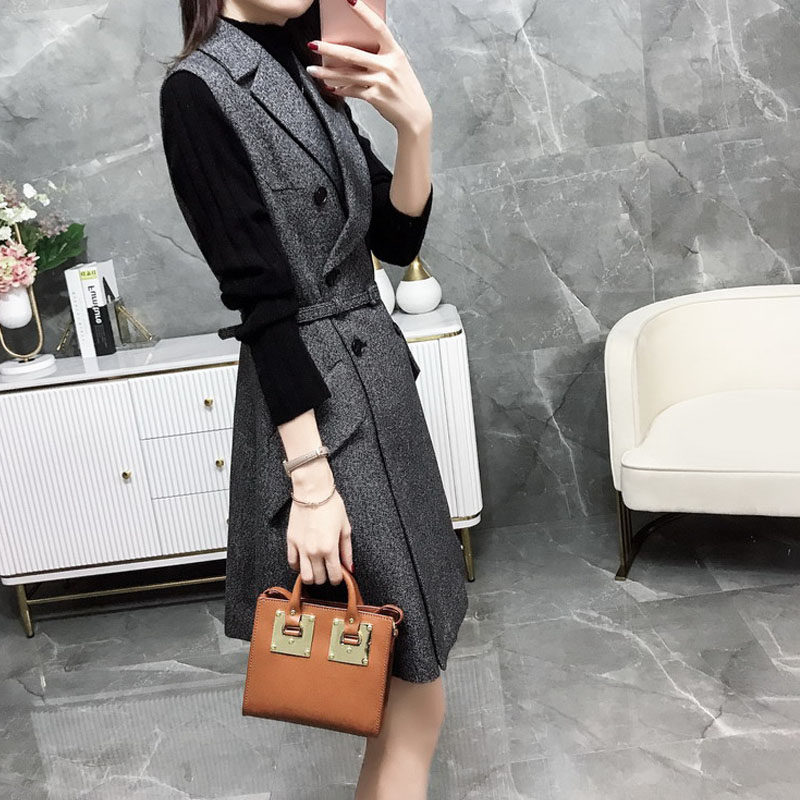 吊带显瘦高端毛呢背带裙2021连衣裙 rucycat连衣裙