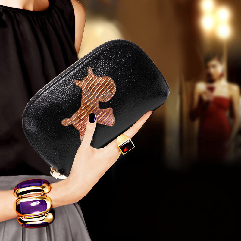 真皮女士气质2023新款大容量零钱包 草木生箱包女士包袋