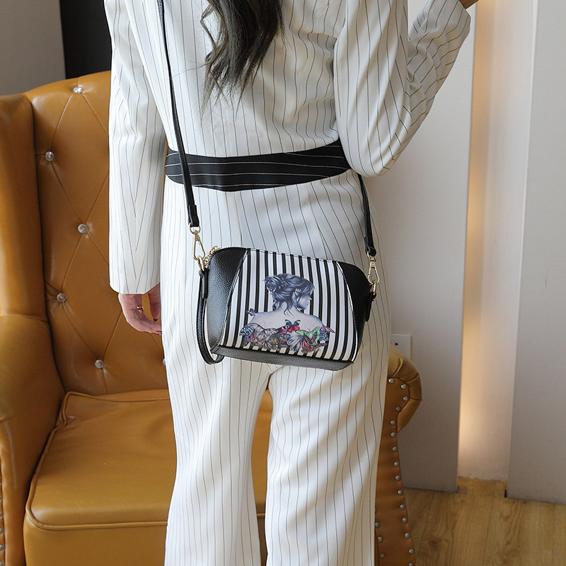 韩版印花贝壳手包女2020斜挎小包包 草木生箱包女士包袋