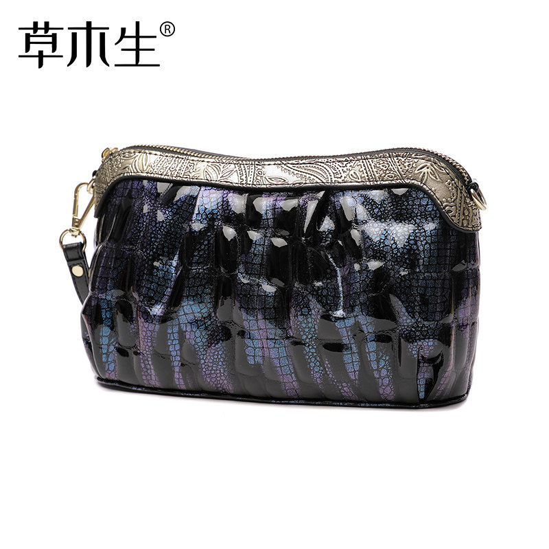 真皮手拿包女大2021新款斜挎小包包 草木生箱包女士包袋