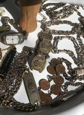 vintage情侣手链宝石纯银古董