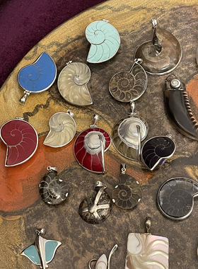 海外男女情侣款925银深海贝项坠