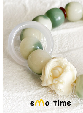 emo原创天青醒狮玛瑙手链情侣手串轻奢饰品男女百搭高级感配饰