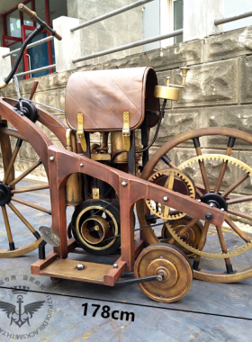 纯手工棕色世界酒吧摩托车模型