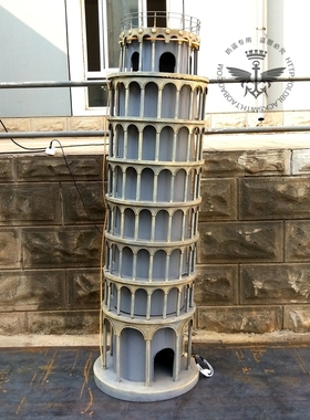 比萨斜塔酒吧工业风软装饰摆件