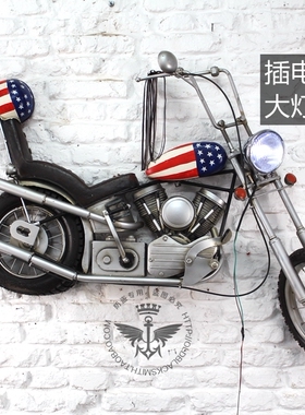 铁艺哈雷摩托车仿真墙壁装饰品