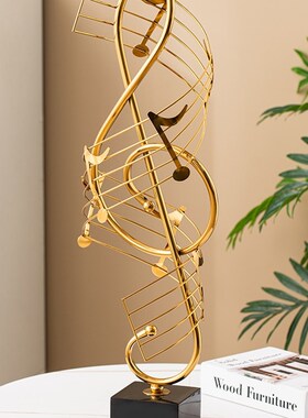 欧式创意铁艺音符摆件o轻奢客厅电视柜酒柜静吧金属艺术装饰工艺