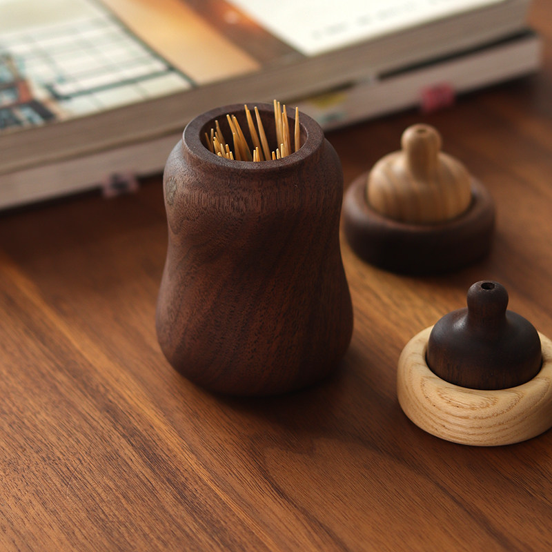 三思工房 d黑胡桃木可爱牙签盒 创意实木奶瓶牙签罐 家用客厅 摆,淘宝优惠券,粉丝福利购,淘宝优惠卷