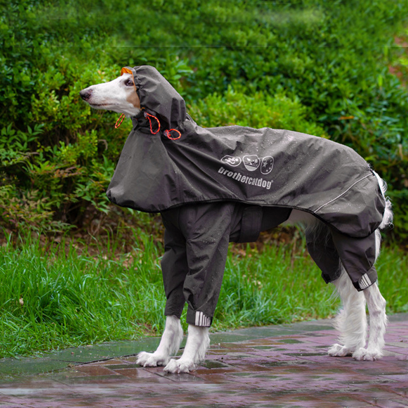 宠物雨衣 狗狗冲锋衣魏玛杜宾防水防风四脚披风腿套 中大型犬斗篷 - 图0