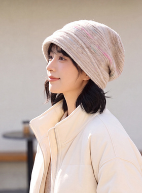 秋冬月子不洗头显脸小堆堆帽女