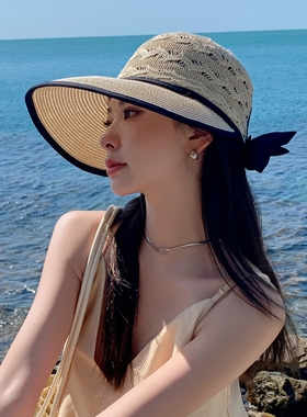 草帽出游女夏季大檐可折叠
