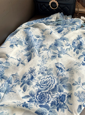 青花瓷防晒披肩流苏中国风女春夏