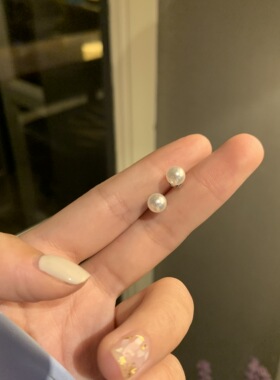 珍珠耳环小灯泡6mm精致小耳钉小巧高级感简约百搭大气时尚防过敏