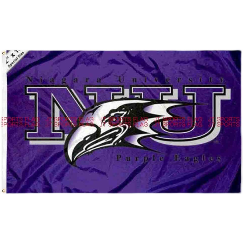 NCAA尼亚加拉紫鹰旗帜校旗队旗定做Niagara Purple Eagles Flag - 图0