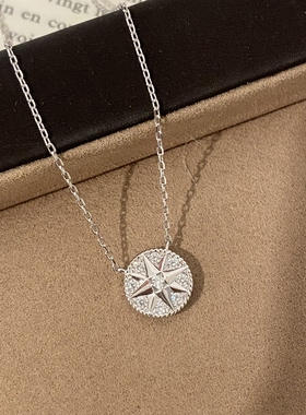 圆形满钻纽扣八芒星罗盘网红同款