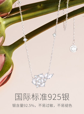 玫瑰之约S925纯银锁骨链轻奢饰品