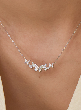 法式蝴蝶项链S925高级感锁骨链