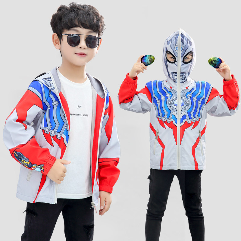 奥特曼儿童男童春装蜘蛛侠冲锋衣 ultraman博创时空普通外套
